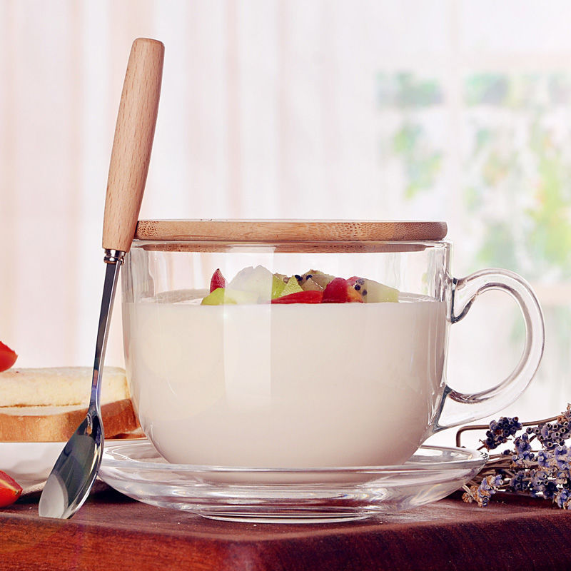 Large Capacity Oatmeal Breakfast Cup With Spoon - Imagen de producto