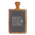 Engraved 'Best. Dad. Ever.' Charcuterie Board – Bamboo Slate Serving Paddle, Father's Day Gift