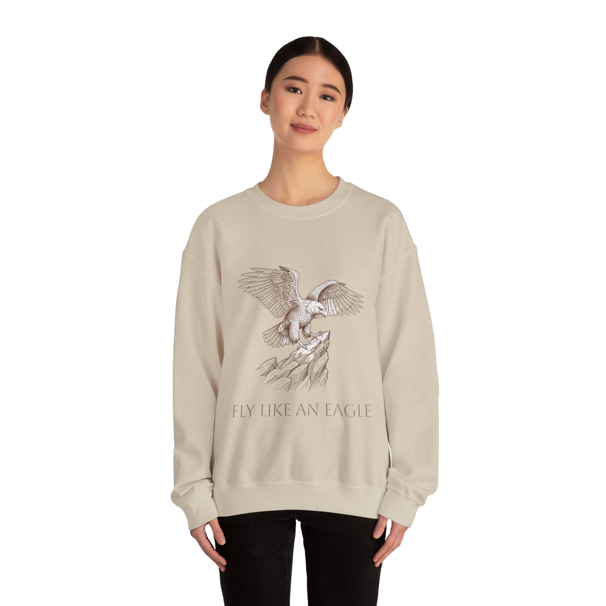 Eagle Graphic Sweatshirt - "Fly Like an Eagle" Inspirational Crewneck