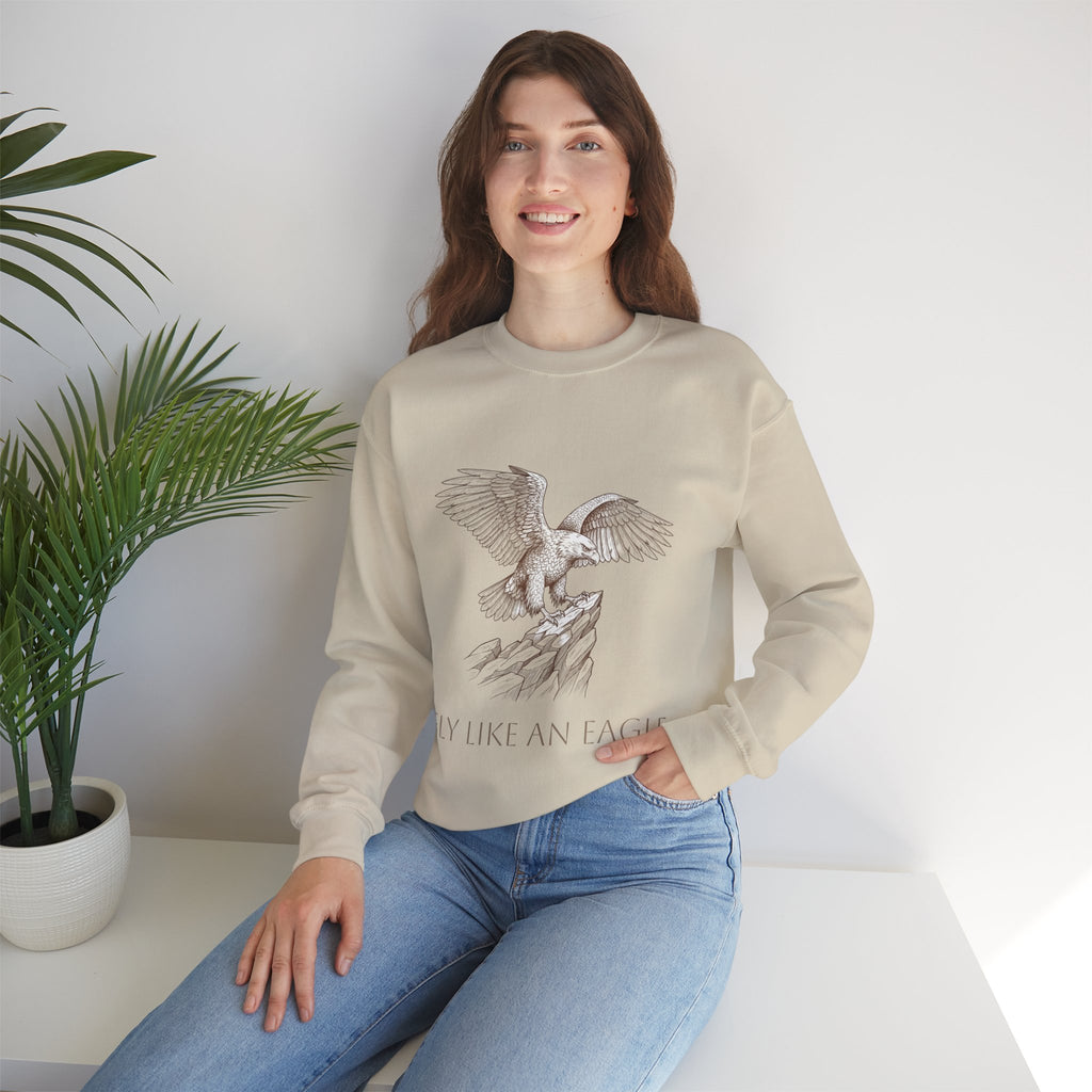 Eagle Graphic Sweatshirt - "Fly Like an Eagle" Inspirational Crewneck