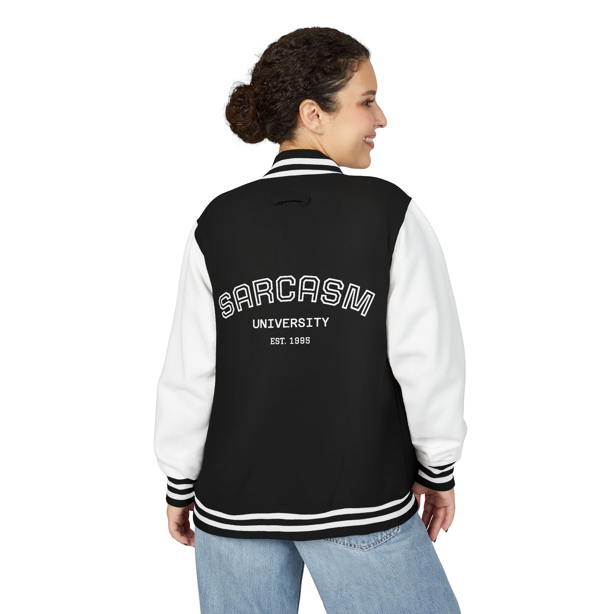 Sarcasm University Letterman Jacket — Vintage Collegiate Varsity Jacket
