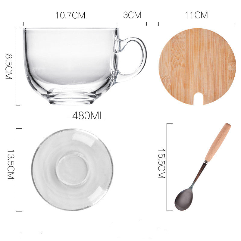 Large Capacity Oatmeal Breakfast Cup With Spoon - Imagen de producto