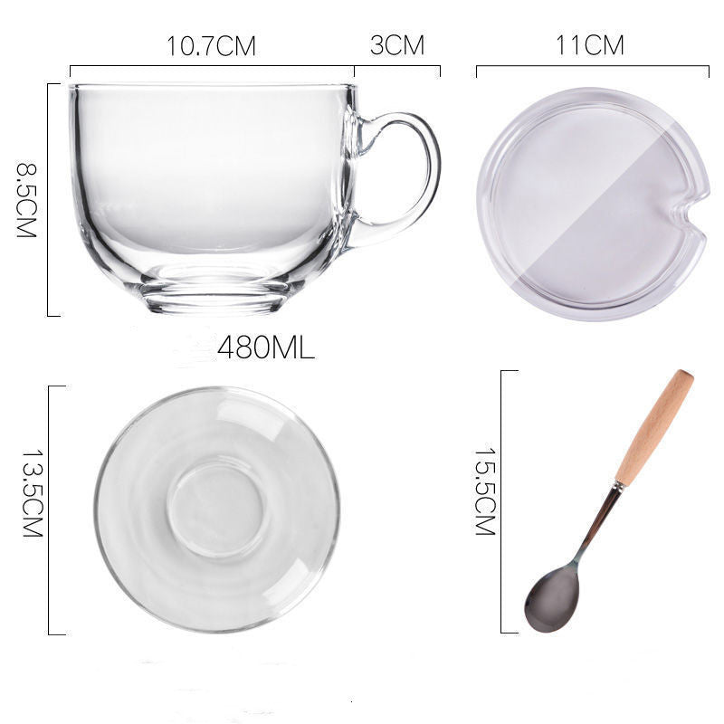 Large Capacity Oatmeal Breakfast Cup With Spoon - Imagen de producto
