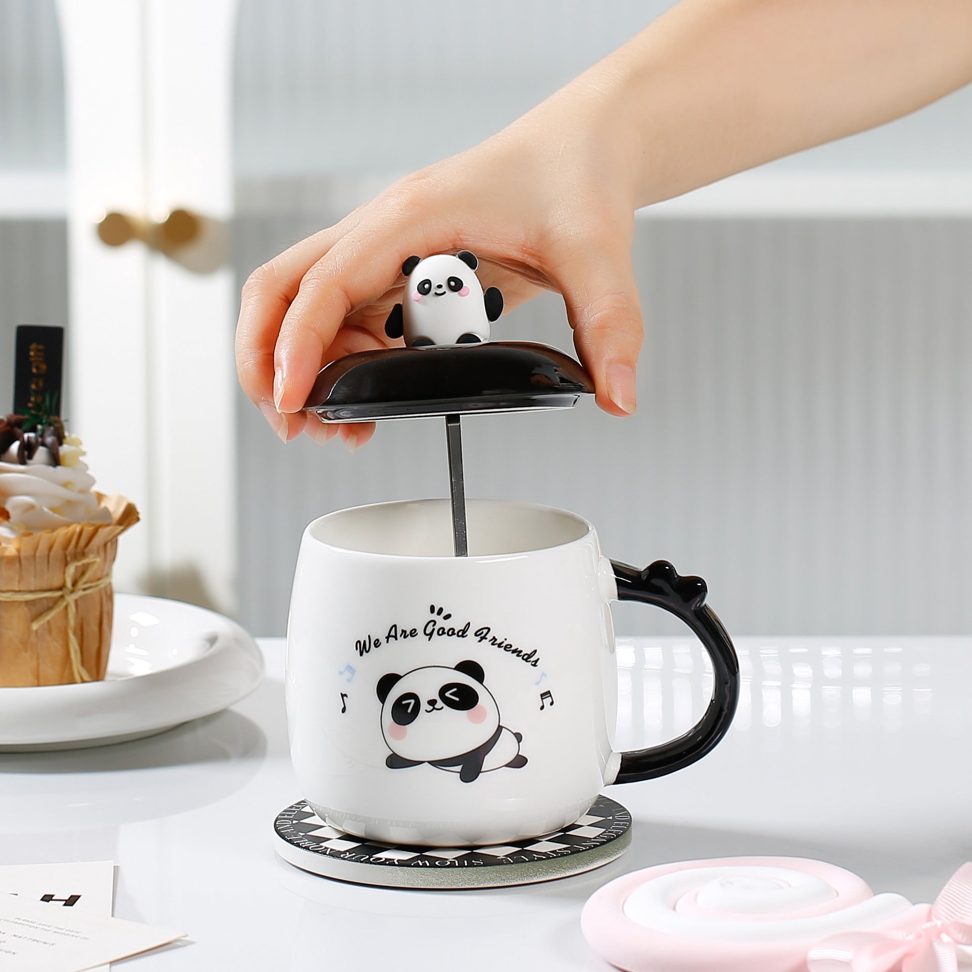 Cute Cartoon Panda Ceramic Cup Creative - Imagen de producto