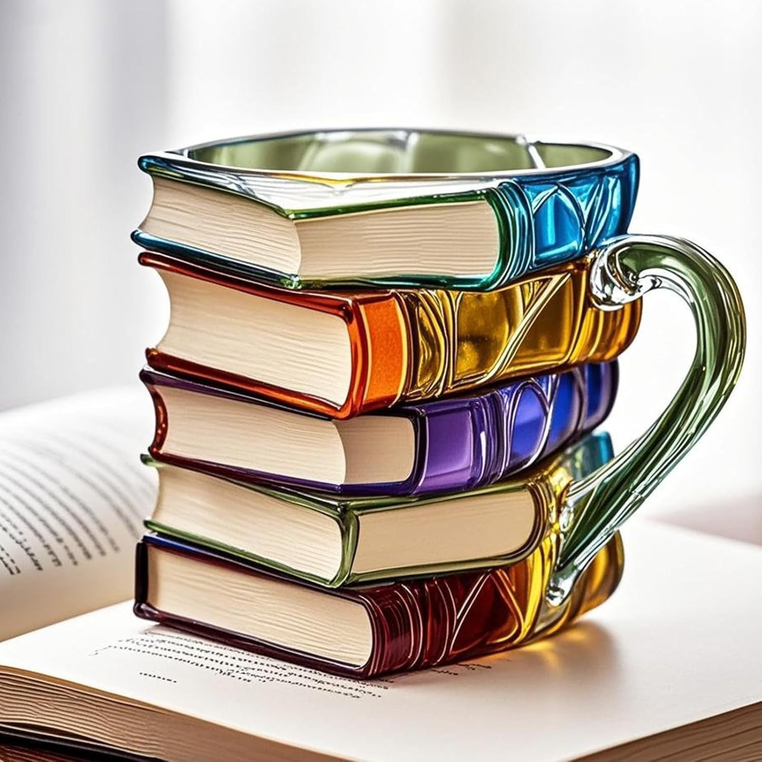 Painted Book Coffee Cup Unique Book Stacking Coffee Cup - Imagen de producto