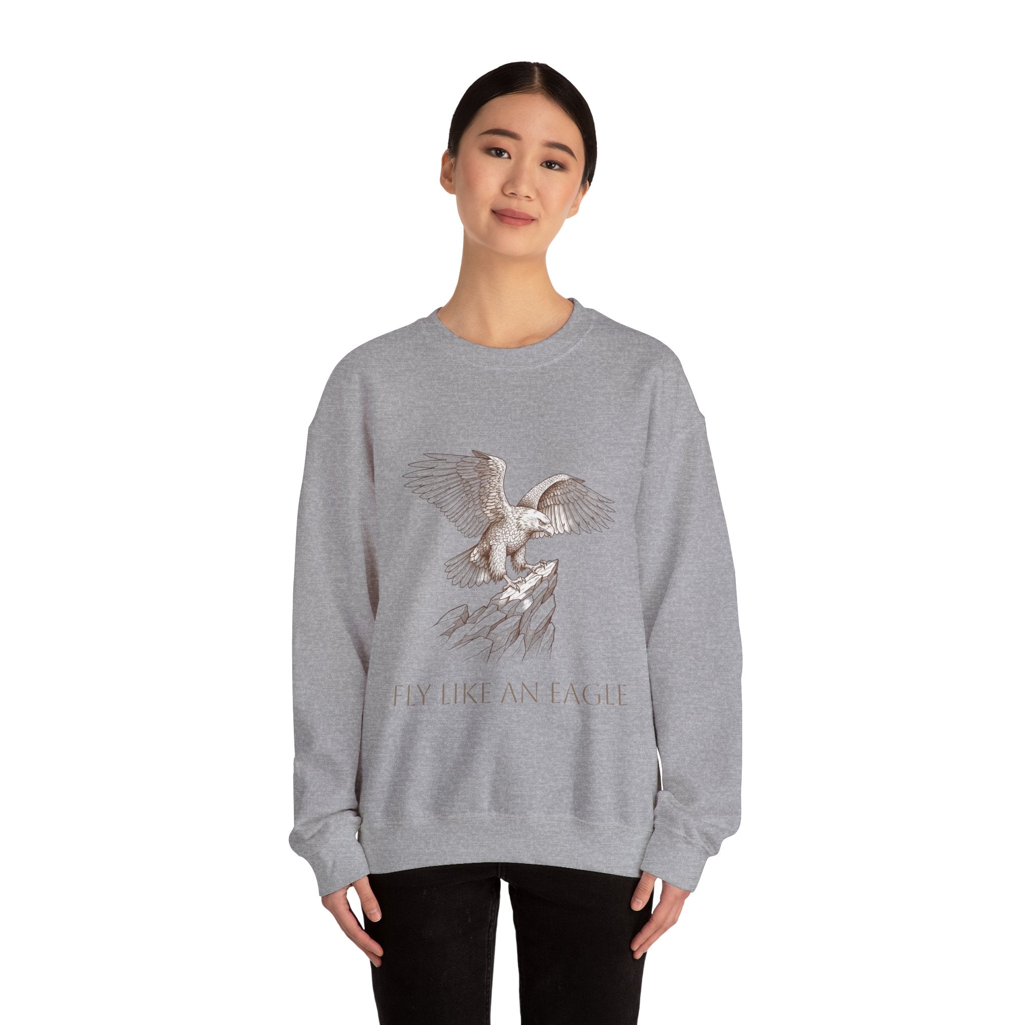 Eagle Graphic Sweatshirt - "Fly Like an Eagle" Inspirational Crewneck