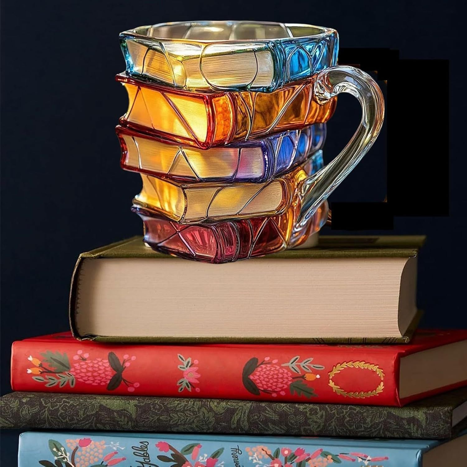 Painted Book Coffee Cup Unique Book Stacking Coffee Cup - Imagen de producto