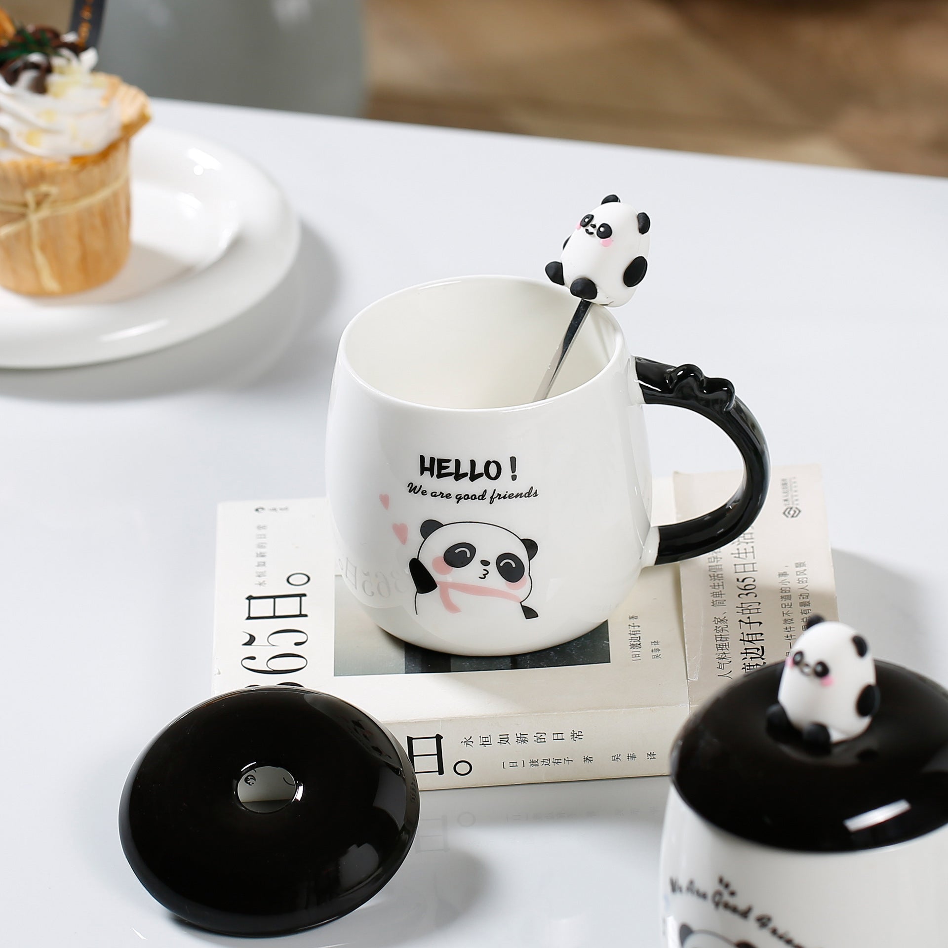 Cute Cartoon Panda Ceramic Cup Creative - Imagen de producto