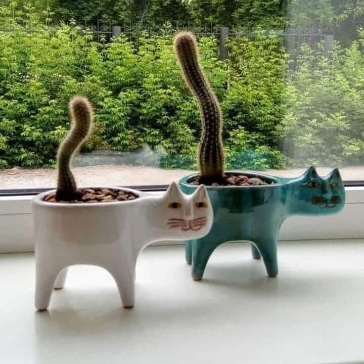 Cute Cat Tail Flower Pot Ceramic Personality Creativity - Imagen de producto