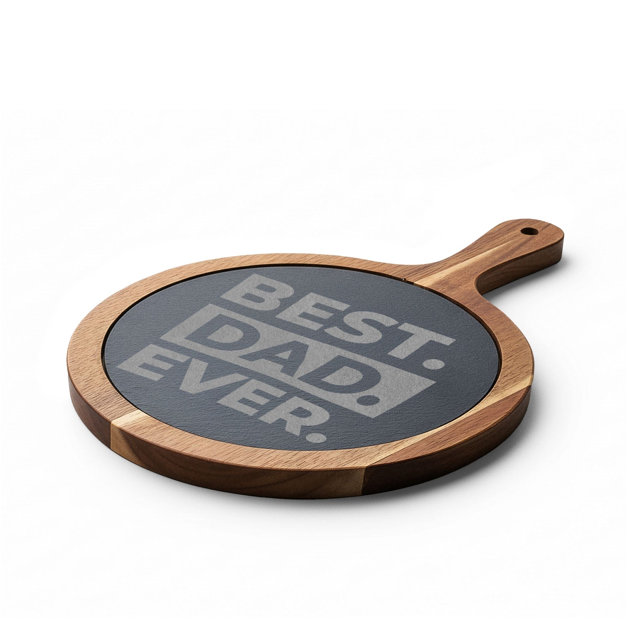 Engraved 'Best. Dad. Ever.' Charcuterie Board – Bamboo Slate Serving Paddle, Father's Day Gift