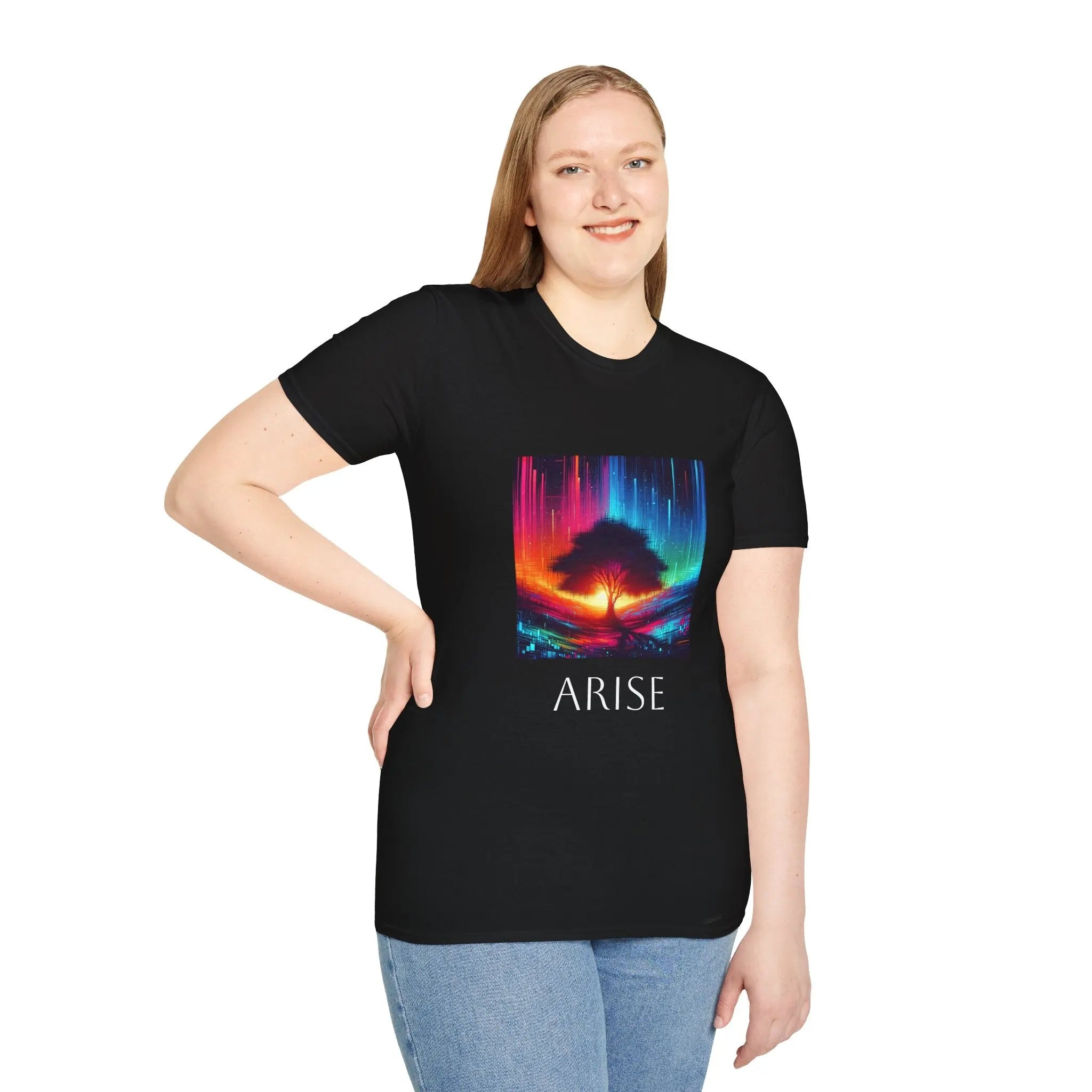 Arise Unisex Softstyle T-Shirt - Colorful Tree Design