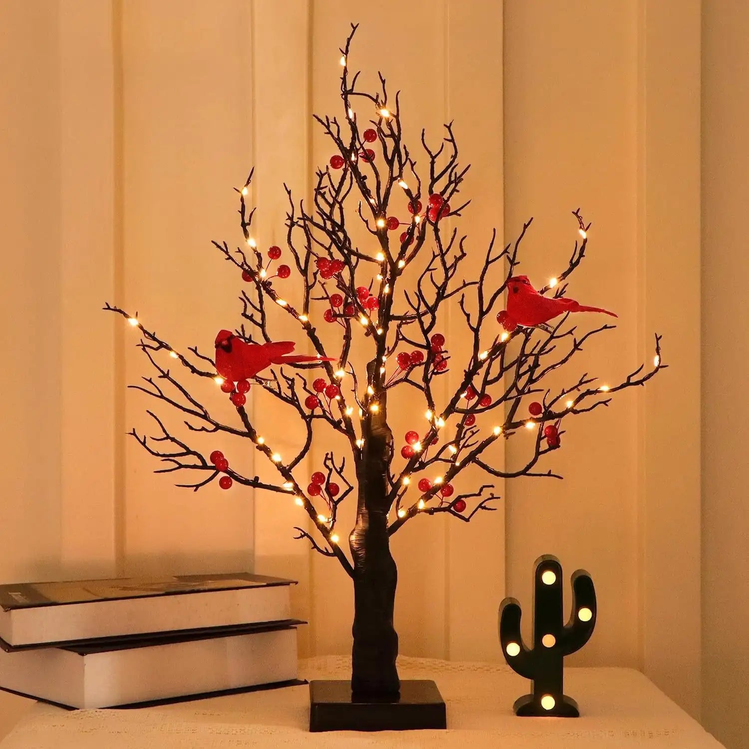 Christmas LED Bedroom Chinese Hawthorn Bird Tree Decorative Light Desktop Decoration - Home Decor - imagen 10