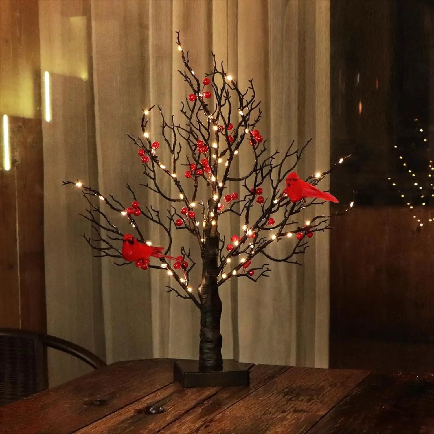 Christmas LED Bedroom Chinese Hawthorn Bird Tree Decorative Light Desktop Decoration - Home Decor - imagen 6