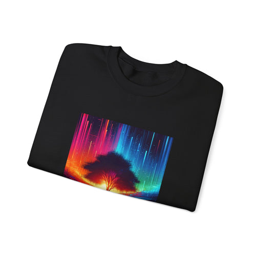 Colorful Tree Vibe Crewneck Sweatshirt - 'ARISE' Inspirational Design