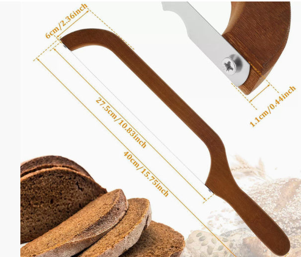 Serrated Bread Knife | Wooden Handle Artisan Slicer 40cm
