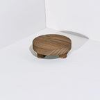Round Wooden Vanity Tray | Bathroom Organizer & Decor