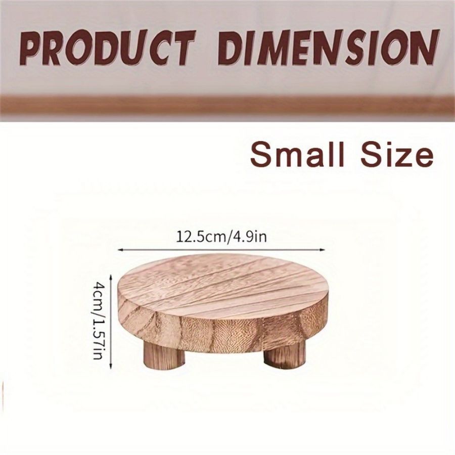 Round Wooden Vanity Tray | Bathroom Organizer & Decor