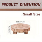 Round Wooden Vanity Tray | Bathroom Organizer & Decor