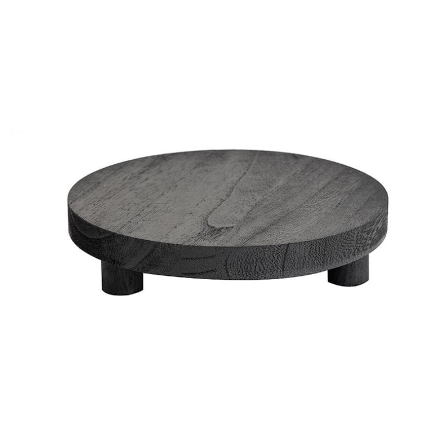Round Wooden Vanity Tray | Bathroom Organizer & Decor