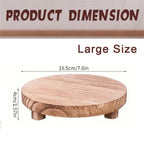 Round Wooden Vanity Tray | Bathroom Organizer & Decor